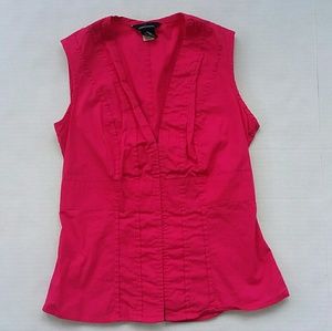 Moda International Red Button Front Tank Top